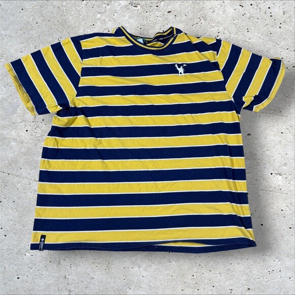 LRG Other - LRG Lifted Research Group Striped T Shirt Mens 3XL Navy Yellow Skate